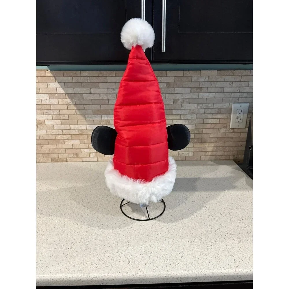 Disney Parks Mickey Mouse Quilted Santa Hat‎ Ears Adult Christmas Holiday nwt